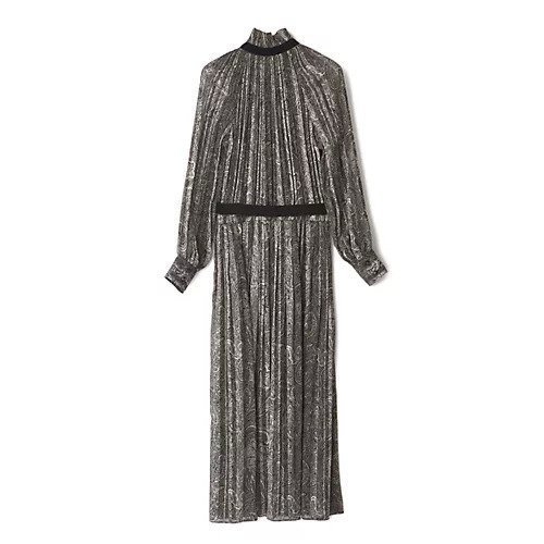 【エクラ/eclat】の【別注】ベルトつきプリーツドレス 人気、トレンドファッション・服の通販 founy(ファニー) 　ファッション　Fashion　レディースファッション　Fashion for Women　ワンピース　Dresses　フォーマル・パーティードレス・結婚式用ドレス　Elegant & Casual Dresses　ベルト&ウエストマーク　Belts & Waist Accessories　サテン　Satin, Glossy Fabric　ストライプ　Stripe, Striped Pattern　ドレス　Dress, One-Piece　プリーツ　Pleats, Pleated　ペイズリー　Paisley, Ethnic Pattern　モダン　Modern, Contemporary　別注　Limited Edition, Custom Order　other-2|ID: prp329100004742437 ipo3291000000034269609