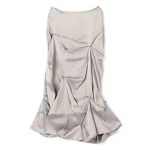 【ガニー/GANNI】のDouble Viscose Satin Tuck Detail Long Skirt インテリア・キッズ・メンズ・レディースファッション・服の通販 founy(ファニー)  ファッション Fashion レディースファッション Fashion for Women スカート Skirts ロングスカート Long Skirts / Maxi & Midi Skirts 2025年 2025 2025-2026秋冬・A/W Autumn/Winter 2025–26 AW25–26 アシンメトリー Asymmetrical Style ドレープ Drape, Draping Fabric プリーツ Pleats, Pleated ロング Long, Long-Length Mirage Gray|ID: prp329100004743744 ipo3291000000034281508