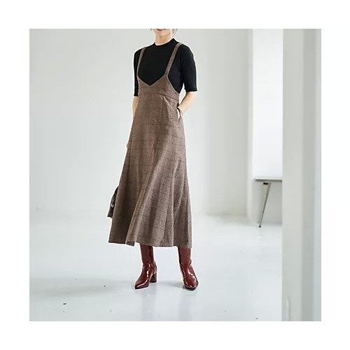 【スタイルデリ/STYLE DELI】の【LUXE】へリンボーンマーメイドジャンバースカート インテリア・キッズ・メンズ・レディースファッション・服の通販 founy(ファニー) https://founy.com/ ファッション Fashion レディースファッション Fashion for Women スカート Skirts チェック Check, Plaid, Tartan フェミニン Feminine, Girly フォルム Silhouette, Form マーメイド Mermaid, Fishtail Silhouette 冬 Winter / This Winter |ID: prp329100004743746 ipo3291000000034281515