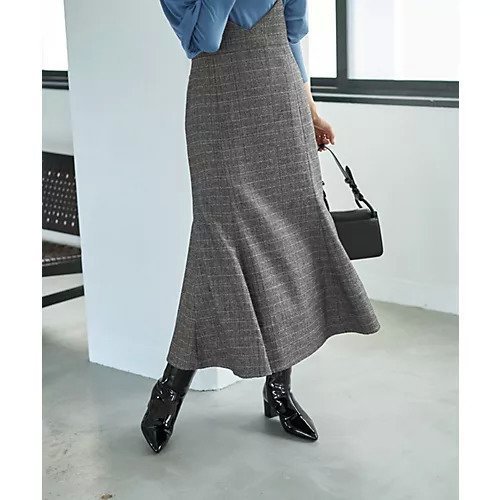 【スタイルデリ/STYLE DELI】の【LUXE】へリンボーンマーメイドジャンバースカート 人気、トレンドファッション・服の通販 founy(ファニー) 　ファッション　Fashion　レディースファッション　Fashion for Women　スカート　Skirts　チェック　Check, Plaid, Tartan　フェミニン　Feminine, Girly　フォルム　Silhouette, Form　マーメイド　Mermaid, Fishtail Silhouette　冬　Winter / This Winter　other-3|ID: prp329100004743746 ipo3291000000034281519