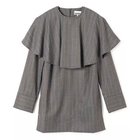 【ガニー/GANNI】のBrushed Wool Stripe Circle Collar Mini Dress Pewter|ID: prp329100004743747 ipo3291000000034281521