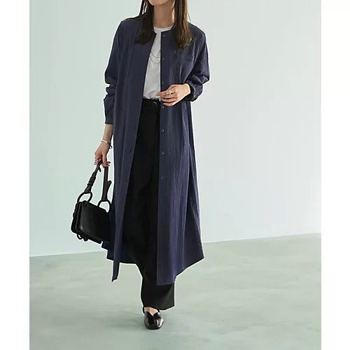 【スタイルデリ/STYLE DELI】のコートにもなるドビー織りドット柄ワンピース インテリア・キッズ・メンズ・レディースファッション・服の通販 founy(ファニー) 　ファッション　Fashion　レディースファッション　Fashion for Women　アウター　Coat / Outerwear Collection　コート・ロングコート・ピーコート　Long Coats, Peacoats & More　インナー　Innerwear　春　Spring　カットソー　Cut and Sewn Top　カーディガン　Cardigan, Knitwear　軽量　Lightweight, Ultra Light　シューズ　Shoes, Footwear　ジャケット　Jacket, Outerwear　スリット　Slit, Slit Detail　ドット　Polka Dot, Dot Pattern　定番　Standard, Basic Item　ハイネック　High Neck, Mock Neck　バランス　Balance, Style Balance　パール　Pearl, Pearl Accent　フラット　Flat, Flat Shoes　フロント　Front, Front Design　ポケット　Pocket, Pocket Detail　防寒　Cold Protection, Winter-Ready　ラウンド　Round, Round Neck　リボン　Ribbon, Bow　ループ　Loop, Loop Knit　冬　Winter / This Winter　A/W・秋冬　Autumn/Winter　夏　Summer　ネイビー|ID: prp329100004743748 ipo3291000000034281525