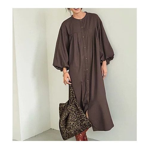 【スタイルデリ/STYLE DELI】の【LUXE】ボリューム袖バックレースアップワンピース 人気、トレンドファッション・服の通販 founy(ファニー) 　ファッション　Fashion　レディースファッション　Fashion for Women　ワンピース　Dresses　アンティーク　Antique-Inspired　ショルダー　Shoulder, Shoulder Strap　シンプル　Simple, Minimal　スニーカー　Sneakers, Trainers　ダメージ　Distressed, Destroyed　デニム　Denim, Jeans Material　ドレープ　Drape, Draping Fabric　ドロップ　Drop Shoulder, Dropped Style　ハイネック　High Neck, Mock Neck　フロント　Front, Front Design　プリーツ　Pleats, Pleated　ポケット　Pocket, Pocket Detail　ロング　Long, Long-Length　ワイド　Wide, Wide Fit　おすすめ　Recommended / Our Picks　エレガント 上品　Elegant　 other-1|ID: prp329100004743752 ipo3291000000034281546