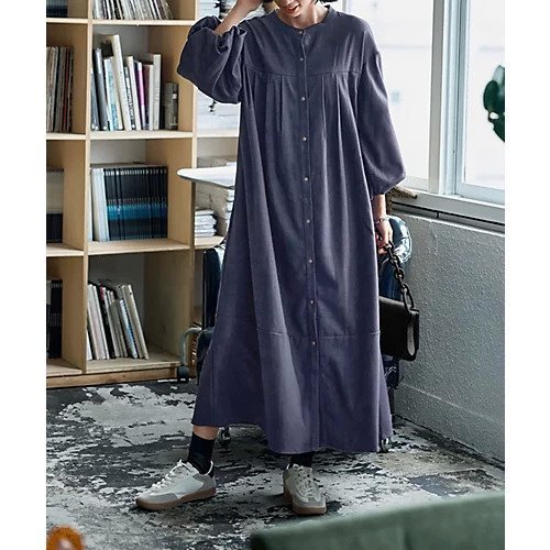 【スタイルデリ/STYLE DELI】の【LUXE】ボリューム袖バックレースアップワンピース インテリア・キッズ・メンズ・レディースファッション・服の通販 founy(ファニー) 　ファッション　Fashion　レディースファッション　Fashion for Women　ワンピース　Dresses　アンティーク　Antique-Inspired　ショルダー　Shoulder, Shoulder Strap　シンプル　Simple, Minimal　スニーカー　Sneakers, Trainers　ダメージ　Distressed, Destroyed　デニム　Denim, Jeans Material　ドレープ　Drape, Draping Fabric　ドロップ　Drop Shoulder, Dropped Style　ハイネック　High Neck, Mock Neck　フロント　Front, Front Design　プリーツ　Pleats, Pleated　ポケット　Pocket, Pocket Detail　ロング　Long, Long-Length　ワイド　Wide, Wide Fit　おすすめ　Recommended / Our Picks　エレガント 上品　Elegant　ダークブルー|ID: prp329100004743752 ipo3291000000034281548