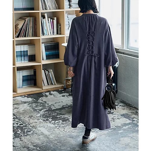 【スタイルデリ/STYLE DELI】の【LUXE】ボリューム袖バックレースアップワンピース 人気、トレンドファッション・服の通販 founy(ファニー) 　ファッション　Fashion　レディースファッション　Fashion for Women　ワンピース　Dresses　アンティーク　Antique-Inspired　ショルダー　Shoulder, Shoulder Strap　シンプル　Simple, Minimal　スニーカー　Sneakers, Trainers　ダメージ　Distressed, Destroyed　デニム　Denim, Jeans Material　ドレープ　Drape, Draping Fabric　ドロップ　Drop Shoulder, Dropped Style　ハイネック　High Neck, Mock Neck　フロント　Front, Front Design　プリーツ　Pleats, Pleated　ポケット　Pocket, Pocket Detail　ロング　Long, Long-Length　ワイド　Wide, Wide Fit　おすすめ　Recommended / Our Picks　エレガント 上品　Elegant　other-3|ID: prp329100004743752 ipo3291000000034281550