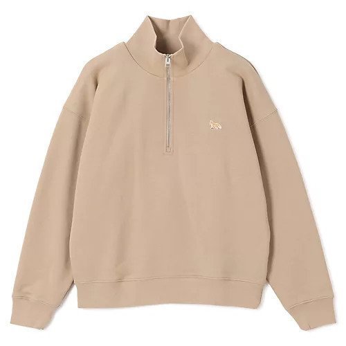 【メゾン キツネ/MAISON KITSUNE】のBABY FOX HALF ZIP SWEATSHIRT インテリア・キッズ・メンズ・レディースファッション・服の通販 founy(ファニー) 　ファッション　Fashion　レディースファッション　Fashion for Women　トップス・カットソー　Cut & Sew Tops　シャツ・ブラウス・オフィスカジュアル　Elegant Blouses & Button-Ups　レディースパーカー・カジュアルフーディー　Casual Hoodies & Sweatshirts　ロングTシャツ・Tシャツ　Longline T-Shirts & Tees　スウェット・クルーネックトップス　Sweatshirts & Crewnecks / Relaxed Fit Sweat Tops　2025年　2025　2025-2026秋冬・A/W　Autumn/Winter 2025–26 AW25–26　ショルダー　Shoulder, Shoulder Strap　ジップ　Zip, Zipper　ドロップ　Drop Shoulder, Dropped Style　ヴィンテージ　Vintage Style　洗える　Machine Washable　FEATHER BEIGE|ID: prp329100004743823 ipo3291000000034282180