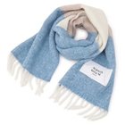 【メゾン キツネ/MAISON KITSUNE】のALPACA STRIPED SCARF FEATHER BEIGE/LAPIS BLUE|ID: prp329100004743829 ipo3291000000034282218