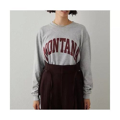 【ウィムガゼット/Whim Gazette】のMONTANAロングTシャツ インテリア・キッズ・メンズ・レディースファッション・服の通販 founy(ファニー) ファッション Fashion レディースファッション Fashion for Women トップス・カットソー Cut & Sew Tops シャツ・ブラウス・オフィスカジュアル Elegant Blouses & Button-Ups ロングTシャツ・Tシャツ Longline T-Shirts & Tees カットソー Cut and Sewn Top シンプル Simple, Minimal スリーブ Sleeve, Long Sleeve / Short Sleeve トレンド Trend, Trending Now プリント Print, Printed Pattern メランジ Melange, Mixed Yarn リラックス Relax, Relaxed Fit ロング Long, Long-Length 2025年 2025 2025-2026秋冬・A/W Autumn/Winter 2025–26 AW25–26 グレー|ID: prp329100004744605 ipo3291000000034294403