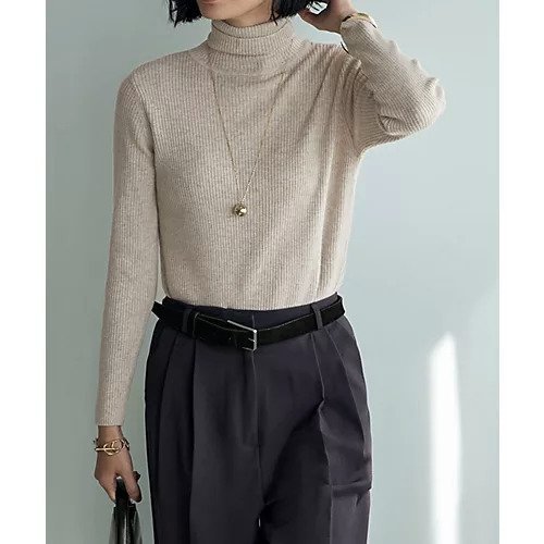 【スタイルデリ/STYLE DELI】のカシミヤ混リブタートルニットトップス インテリア・キッズ・メンズ・レディースファッション・服の通販 founy(ファニー) 　ファッション　Fashion　レディースファッション　Fashion for Women　トップス・カットソー　Cut & Sew Tops　ニット　Knit Tops & Sweaters　サロペット　Overalls, Salopette　タートルネック　Turtleneck, High Neck　定番　Standard, Basic Item　フィット　Fit, Slim Fit　フェイス　Face, Facial Design　ベーシック　Basic, Essential　ポケット　Pocket, Pocket Detail　ミックス　Mix, Mixed Style　リブニット　Rib Knit, Ribbed Knit　A/W・秋冬　Autumn/Winter　ベージュミックス|ID: prp329100004745546 ipo3291000000034307443