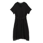 【プレインピープル/PLAIN PEOPLE】のナチュラルリネンガーゼ半袖ワンピース ブラック|ID: prp329100004745547 ipo3291000000034307452