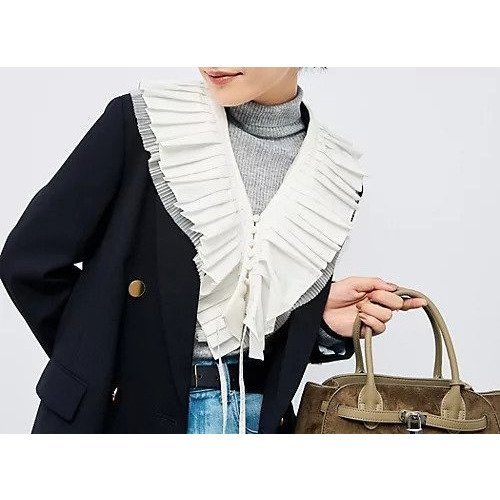 【ノーリーズ/NOLLEY'S】のタフタ&チュールプリーツつけ襟 インテリア・キッズ・メンズ・レディースファッション・服の通販 founy(ファニー) 　ファッション　Fashion　レディースファッション　Fashion for Women　おすすめ　Recommended / Our Picks　カーディガン　Cardigan, Knitwear　タフタ　Taffeta, Structured Fabric　タートルネック　Turtleneck, High Neck　チュール　Tulip, Tulip Motif　プリーツ　Pleats, Pleated　ホワイト|ID: prp329100004747603 ipo3291000000034777906