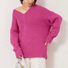 【ノーリーズソフィー/NOLLEY'S sophi】のブライト紡毛Vネックプルオーバー 人気、トレンドファッション・服の通販 founy(ファニー) ファッション Fashion レディースファッション Fashion for Women トップス・カットソー Cut & Sew Tops カジュアルプルオーバー・ニットトップス Pullovers & Knit Tops / Casual Pullovers Vネックトップス V-Neck Tops / V-Cut Neckline Shirts 2025年 2025 2025-2026秋冬・A/W Autumn/Winter 2025–26 AW25–26 ショート Short, Short Length スリット Slit, Slit Detail タートルネック Turtleneck, High Neck ブライト Bright, Shiny thumbnail ピンク|ID: prp329100004748453 ipo3291000000034335573