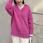 【ノーリーズソフィー/NOLLEY'S sophi】のブライト紡毛Vネックプルオーバー ピンク|ID: prp329100004748453 ipo3291000000035311404