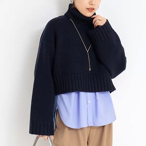 【ノーリーズソフィー/NOLLEY'S sophi】のブライト紡毛サイドジップショート丈タートルネック インテリア・キッズ・メンズ・レディースファッション・服の通販 founy(ファニー) ファッション Fashion レディースファッション Fashion for Women トップス・カットソー Cut & Sew Tops タートルネック・ハイネックトップス Turtlenecks & High-Neck Tops 2025年 2025 2025-2026秋冬・A/W Autumn/Winter 2025–26 AW25–26 ショート Short, Short Length タートルネック Turtleneck, High Neck ブライト Bright, Shiny ダークネイビー|ID: prp329100004748459 ipo3291000000034335615