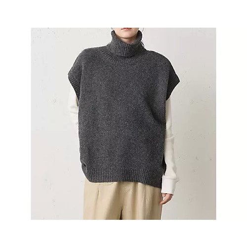 【ミディウミ/MidiUmi】のハイネックニットベスト インテリア・キッズ・メンズ・レディースファッション・服の通販 founy(ファニー)  ファッション Fashion レディースファッション Fashion for Women アウター Coat / Outerwear Collection トップス・カットソー Cut & Sew Tops ニット Knit Tops & Sweaters ベスト&ジレ / 重ね着スタイル Vests & Gilets コクーン Cocoon, Cocoon Silhouette ハイネック High Neck, Mock Neck ベスト Vest, Waistcoat 定番 Standard, Basic Item チャコールグレー|ID: prp329100004748477 ipo3291000000034335743