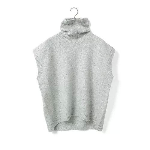 【ミディウミ/MidiUmi】のハイネックニットベスト インテリア・キッズ・メンズ・レディースファッション・服の通販 founy(ファニー) 　ファッション　Fashion　レディースファッション　Fashion for Women　アウター　Coat / Outerwear Collection　トップス・カットソー　Cut & Sew Tops　ニット　Knit Tops & Sweaters　ベスト&ジレ / 重ね着スタイル　Vests & Gilets　コクーン　Cocoon, Cocoon Silhouette　ハイネック　High Neck, Mock Neck　ベスト　Vest, Waistcoat　定番　Standard, Basic Item　ライトグレー|ID: prp329100004748477 ipo3291000000035921156