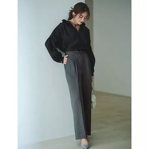 【エムセブンデイズ/M7days】の裏起毛セミワイドタックパンツ 人気、トレンドファッション・服の通販 founy(ファニー)  ファッション Fashion レディースファッション Fashion for Women パンツ Pants & Trousers センター Center, Center Line 人気 Popular, Best Seller 楽ちん Easy Fit, Comfortable 洗える Machine Washable ビジネス 仕事 通勤 Business / Work / Commuting other-3|ID: prp329100004748489 ipo3291000000034335856