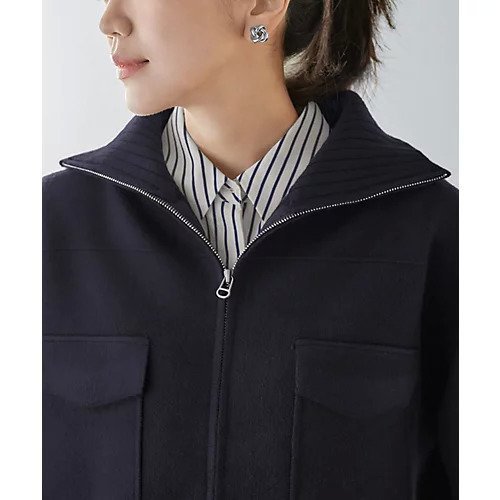 【スタイルデリ/STYLE DELI】の圧縮ニットジップジャケット 人気、トレンドファッション・服の通販 founy(ファニー)  ファッション Fashion レディースファッション Fashion for Women アウター Coat / Outerwear Collection レディースジャケット・軽アウター Jackets シルバー Silver, Metallic Silver ジップ Zip, Zipper ジャケット Jacket, Outerwear タートルネック Turtleneck, High Neck ハイネック High Neck, Mock Neck バランス Balance, Style Balance パーカー Hoodie, Parka フラップ Flap, Flap Pocket ポケット Pocket, Pocket Detail メルトン Melton, Heavy Wool 冬 Winter / This Winter エレガント 上品 Elegant other-3|ID: prp329100004748511 ipo3291000000034336201