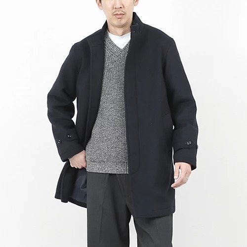 【ノーリーズ グッドマン/NOLLEY'S goodman / MEN】の《ビジカジ対応》尾州ビーバースタンドカラーコート 25AW インテリア・キッズ・メンズ・レディースファッション・服の通販 founy(ファニー) 　ファッション　Fashion　メンズファッション　Fashion for Men　ジャケット　Jacket, Outerwear　スタンド　Stand Collar, Upright Stand　スマート　Smart, Elegant　バランス　Balance, Style Balance　ポケット　Pocket, Pocket Detail　エレガント 上品　Elegant　ビジネス 仕事 通勤　Business / Work / Commuting　2025年　2025　2025-2026秋冬・A/W　Autumn/Winter 2025–26 AW25–26　ダークネイビー|ID: prp329100004748521 ipo3291000000034336395