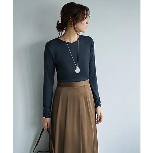 【スタイルデリ/STYLE DELI】のとろみ薄リブクルーネックトップス インテリア・キッズ・メンズ・レディースファッション・服の通販 founy(ファニー)  ファッション Fashion レディースファッション Fashion for Women トップス・カットソー Cut & Sew Tops インナー Innerwear オレンジ Orange カットソー Cut and Sewn Top ジャケット Jacket, Outerwear ストレート Straight, Straight Cut スリット Slit, Slit Detail とろみ Fluid, Flowy Fabric 定番 Standard, Basic Item 人気 Popular, Best Seller 長袖 Long Sleeve, Full Sleeve フィット Fit, Slim Fit 防寒 Cold Protection, Winter-Ready モコモコ Fuzzy, Fluffy 冬 Winter / This Winter チャコール|ID: prp329100004748622 ipo3291000000034337693