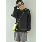 【スタイルデリ/STYLE DELI】の【BLK001】配色ニットチュニック 人気、トレンドファッション・服の通販 founy(ファニー) ファッション Fashion レディースファッション Fashion for Women トップス・カットソー Cut & Sew Tops ニット Knit Tops & Sweaters アクリル Acrylic Material イエロー Yellow インナー Innerwear 春 Spring 秋 Autumn クール Cool, Chic シンプル Simple, Minimal チュニック Tunic, Long Top なめらか Smooth, Silky Texture バランス Balance, Style Balance リラックス Relax, Relaxed Fit ルーズ Loose, Oversized ロング Long, Long-Length 冬 Winter / This Winter おすすめ Recommended / Our Picks thumbnail チャコール|ID: prp329100004748625 ipo3291000000034337712