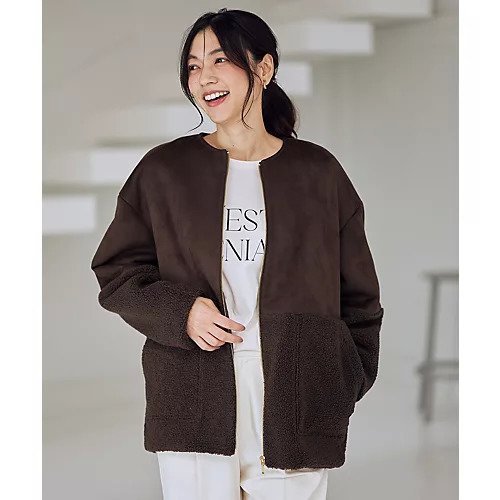 【エニー/ANY】のスエードボアコンビブルゾン インテリア・キッズ・メンズ・レディースファッション・服の通販 founy(ファニー) ファッション Fashion レディースファッション Fashion for Women アウター Coat / Outerwear Collection ブルゾンジャケット・スポーティアウター Blouson Jackets インナー Innerwear コンパクト Compact, Small Size ストール Stole, Wrap フォルム Silhouette, Form ボトム Bottoms, Lower Wear ボンディング Bonding, Bonded Fabric マフラー Scarf, Muffler 冬 Winter / This Winter 楽ちん Easy Fit, Comfortable 洗える Machine Washable ダークブラウン|ID: prp329100004750055 ipo3291000000034346351