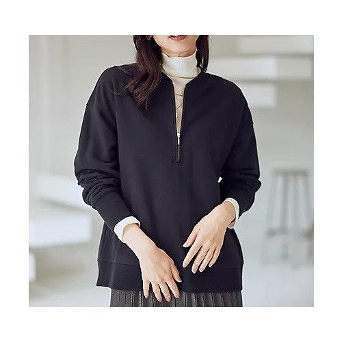 【エニー/ANY】のハーフジップスウェット 人気、トレンドファッション・服の通販 founy(ファニー) 　ファッション　Fashion　レディースファッション　Fashion for Women　トップス・カットソー　Cut & Sew Tops　レディースパーカー・カジュアルフーディー　Casual Hoodies & Sweatshirts　スウェット・クルーネックトップス　Sweatshirts & Crewnecks / Relaxed Fit Sweat Tops　洗える　Machine Washable　カーゴパンツ　Cargo Pants, Utility Pants　吸水　Absorbent, Quick-Dry　ジップ　Zip, Zipper　スラックス　Slacks, Dress Pants　タートルネック　Turtleneck, High Neck　デニム　Denim, Jeans Material　ベーシック　Basic, Essential　ロング　Long, Long-Length　おすすめ　Recommended / Our Picks　other-2|ID: prp329100004751166 ipo3291000000034354429