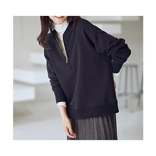 【エニー/ANY】のハーフジップスウェット 人気、トレンドファッション・服の通販 founy(ファニー) 　ファッション　Fashion　レディースファッション　Fashion for Women　トップス・カットソー　Cut & Sew Tops　レディースパーカー・カジュアルフーディー　Casual Hoodies & Sweatshirts　スウェット・クルーネックトップス　Sweatshirts & Crewnecks / Relaxed Fit Sweat Tops　洗える　Machine Washable　カーゴパンツ　Cargo Pants, Utility Pants　吸水　Absorbent, Quick-Dry　ジップ　Zip, Zipper　スラックス　Slacks, Dress Pants　タートルネック　Turtleneck, High Neck　デニム　Denim, Jeans Material　ベーシック　Basic, Essential　ロング　Long, Long-Length　おすすめ　Recommended / Our Picks　other-3|ID: prp329100004751166 ipo3291000000034354431