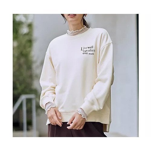 【エニー/ANY】のロゴスウェット インテリア・キッズ・メンズ・レディースファッション・服の通販 founy(ファニー) 　ファッション　Fashion　レディースファッション　Fashion for Women　トップス・カットソー　Cut & Sew Tops　レディースパーカー・カジュアルフーディー　Casual Hoodies & Sweatshirts　スウェット・クルーネックトップス　Sweatshirts & Crewnecks / Relaxed Fit Sweat Tops　洗える　Machine Washable　吸水　Absorbent, Quick-Dry　シンプル　Simple, Minimal　スラックス　Slacks, Dress Pants　デニム　Denim, Jeans Material　ロング　Long, Long-Length　おすすめ　Recommended / Our Picks　エクリュ|ID: prp329100004751170 ipo3291000000034354446