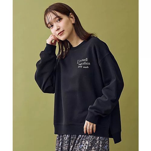 【エニー/ANY】のロゴスウェット インテリア・キッズ・メンズ・レディースファッション・服の通販 founy(ファニー) 　ファッション　Fashion　レディースファッション　Fashion for Women　トップス・カットソー　Cut & Sew Tops　レディースパーカー・カジュアルフーディー　Casual Hoodies & Sweatshirts　スウェット・クルーネックトップス　Sweatshirts & Crewnecks / Relaxed Fit Sweat Tops　洗える　Machine Washable　吸水　Absorbent, Quick-Dry　シンプル　Simple, Minimal　スラックス　Slacks, Dress Pants　デニム　Denim, Jeans Material　ロング　Long, Long-Length　おすすめ　Recommended / Our Picks　ブラック|ID: prp329100004751170 ipo3291000000034354449