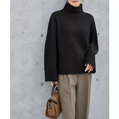 【スタイルデリ/STYLE DELI】のワイドスリーブスタンドネックニット インテリア・キッズ・メンズ・レディースファッション・服の通販 founy(ファニー)  ファッション Fashion レディースファッション Fashion for Women トップス・カットソー Cut & Sew Tops ニット Knit Tops & Sweaters スタンド Stand Collar, Upright Stand ストレート Straight, Straight Cut スリット Slit, Slit Detail タートルネック Turtleneck, High Neck 定番 Standard, Basic Item フィット Fit, Slim Fit フォルム Silhouette, Form ボックス Boxy, Box Shape ポケット Pocket, Pocket Detail ミドル Middle Length, Mid Height ワイド Wide, Wide Fit A/W・秋冬 Autumn/Winter ブラック|ID: prp329100004751943 ipo3291000000034364208