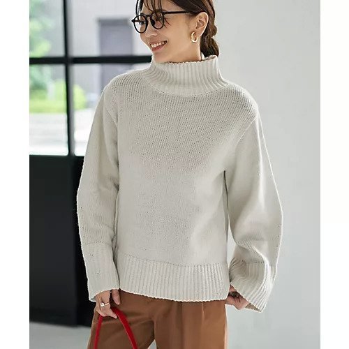 【スタイルデリ/STYLE DELI】のワイドスリーブスタンドネックニット インテリア・キッズ・メンズ・レディースファッション・服の通販 founy(ファニー)  ファッション Fashion レディースファッション Fashion for Women トップス・カットソー Cut & Sew Tops ニット Knit Tops & Sweaters スタンド Stand Collar, Upright Stand ストレート Straight, Straight Cut スリット Slit, Slit Detail タートルネック Turtleneck, High Neck 定番 Standard, Basic Item フィット Fit, Slim Fit フォルム Silhouette, Form ボックス Boxy, Box Shape ポケット Pocket, Pocket Detail ミドル Middle Length, Mid Height ワイド Wide, Wide Fit A/W・秋冬 Autumn/Winter グレイッシュホワイト|ID: prp329100004751943 ipo3291000000034364209