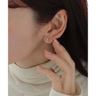 【コレカラ/collecala】のセミフープ ラインストーン樹脂イヤリング シルバー|ID: prp329100004752109 ipo3291000000034367076