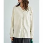 【スタイルデリ/STYLE DELI】の袖口リブの身頃がポケットVネックシャツ アイボリー|ID: prp329100004752839 ipo3291000000036283347