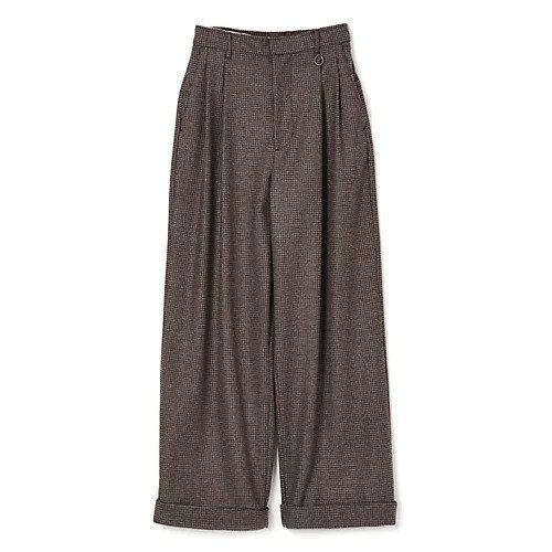【ペレック/pelleq】のhoundstooth double tuck trousers インテリア・キッズ・メンズ・レディースファッション・服の通販 founy(ファニー) 　ファッション　Fashion　レディースファッション　Fashion for Women　2025年　2025　2025-2026秋冬・A/W　Autumn/Winter 2025–26 AW25–26　ジャケット　Jacket, Outerwear　セットアップ　Set-Up, Coordinated Outfit　ダブル　Double, Double-Breasted　ループ　Loop, Loop Knit　ロング　Long, Long-Length　ワイド　Wide, Wide Fit　brown|ID: prp329100004752866 ipo3291000000034376176