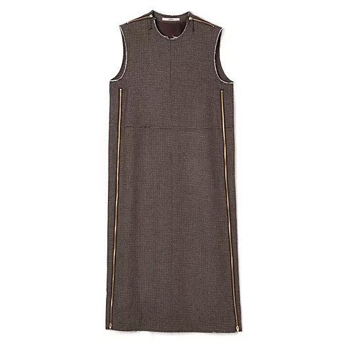 【ペレック/pelleq】のhoundstooth zip dress インテリア・キッズ・メンズ・レディースファッション・服の通販 founy(ファニー)  ファッション Fashion レディースファッション Fashion for Women ワンピース Dresses フォーマル・パーティードレス・結婚式用ドレス Elegant & Casual Dresses 2025年 2025 2025-2026秋冬・A/W Autumn/Winter 2025–26 AW25–26 アクセサリー Fashion Accessories カットオフ Cut-Off Design カーディガン Cardigan, Knitwear ジップ Zip, Zipper brown|ID: prp329100004752869 ipo3291000000034376209