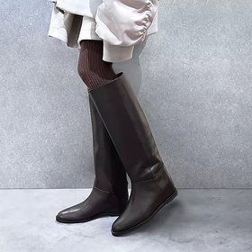 【エンチャンテッド/enchanted】 【APOM】本革インヒールストレートロングブーツ人気、トレンドファッション・服の通販 founy(ファニー) ファッション Fashion レディースファッション Fashion for Women シンプル Simple, Minimal ストレート Straight, Straight Cut フラット Flat, Flat Shoes ロング Long, Long-Length |ID:prp329100004752876