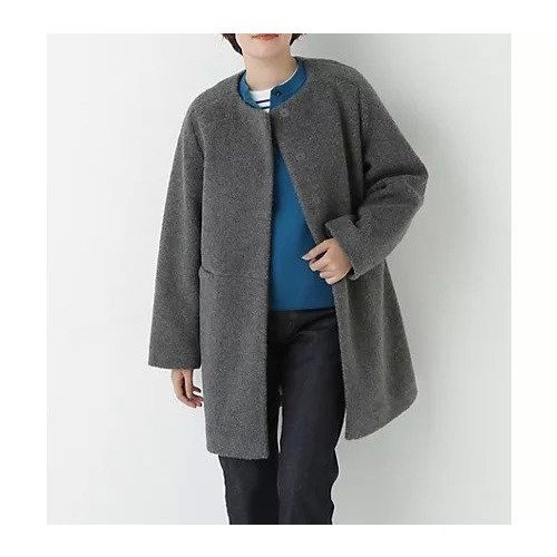 【ヒューマンウーマン/HUMAN WOMAN】のボアノーカラーコート インテリア・キッズ・メンズ・レディースファッション・服の通販 founy(ファニー)  ファッション Fashion レディースファッション Fashion for Women アウター Coat / Outerwear Collection コート・ロングコート・ピーコート Long Coats, Peacoats & More おすすめ Recommended / Our Picks インナー Innerwear スタンダード Standard, Basic スリーブ Sleeve, Long Sleeve / Short Sleeve ボトム Bottoms, Lower Wear ポケット Pocket, Pocket Detail チャコール|ID: prp329100004754017 ipo3291000000034386976