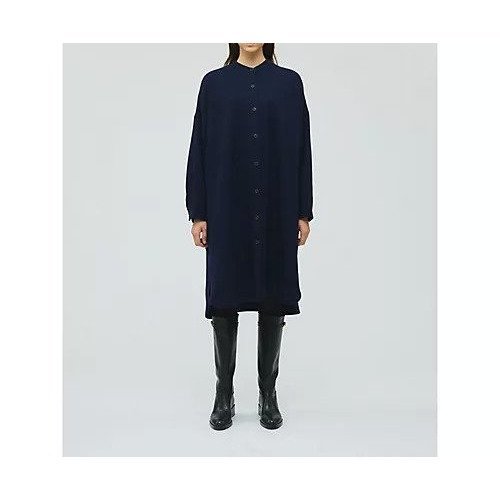【ミズイロ インド/mizuiro ind】のスタンドカラーシャツワンピース インテリア・キッズ・メンズ・レディースファッション・服の通販 founy(ファニー) 　ファッション　Fashion　レディースファッション　Fashion for Women　ワンピース　Dresses　シャツワンピース / 1枚で着映えコーデ　Shirt Dresses　ストレッチ　Stretch, Stretchy Fabric　セットアップ　Set-Up, Coordinated Outfit　タートル　Turtleneck, Turtle Collar　フロント　Front, Front Design　ベーシック　Basic, Essential　ネイビー|ID: prp329100004754101 ipo3291000000034387811