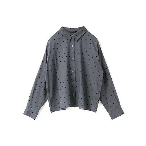 【ミズイロ インド/mizuiro ind】のフロッキードットプリントシャツ インテリア・キッズ・メンズ・レディースファッション・服の通販 founy(ファニー)  ファッション Fashion レディースファッション Fashion for Women トップス・カットソー Cut & Sew Tops シャツ・ブラウス・オフィスカジュアル Elegant Blouses & Button-Ups ドット Polka Dot, Dot Pattern ベロア Velour, Soft Velvet 人気 Popular, Best Seller 冬 Winter / This Winter ネイビー|ID: prp329100004755372 ipo3291000000034397014