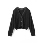 【ミズイロ インド/mizuiro ind】のシフォンフリルVネックカーディガン 人気、トレンドファッション・服の通販 founy(ファニー) ファッション Fashion レディースファッション Fashion for Women トップス・カットソー Cut & Sew Tops カーディガン・羽織り Layered Style Cardigans Vネックトップス V-Neck Tops / V-Cut Neckline Shirts カーディガン Cardigan, Knitwear シフォン Chiffon, Lightweight Fabric ジョーゼット Georgette, Semi-Sheer Fabric フリル Frill, Ruffle フロント Front, Front Design thumbnail ブラック|ID: prp329100004755402 ipo3291000000034397240