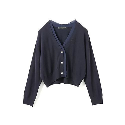 【ミズイロ インド/mizuiro ind】のシフォンフリルVネックカーディガン インテリア・キッズ・メンズ・レディースファッション・服の通販 founy(ファニー)  ファッション Fashion レディースファッション Fashion for Women トップス・カットソー Cut & Sew Tops カーディガン・羽織り Layered Style Cardigans Vネックトップス V-Neck Tops / V-Cut Neckline Shirts カーディガン Cardigan, Knitwear シフォン Chiffon, Lightweight Fabric ジョーゼット Georgette, Semi-Sheer Fabric フリル Frill, Ruffle フロント Front, Front Design ネイビー|ID: prp329100004755402 ipo3291000000034397242