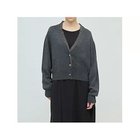 【ミズイロ インド/mizuiro ind】のシフォンフリルVネックカーディガン チャコールグレー|ID: prp329100004755402 ipo3291000000035310565