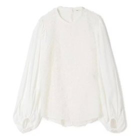 【エクラ/eclat】 【三尋木奈保さんコラボ】ボリューム袖ジャカードブラウス人気、トレンドファッション・服の通販 founy(ファニー) ファッション Fashion レディースファッション Fashion for Women トップス・カットソー Cut & Sew Tops シャツ・ブラウス・オフィスカジュアル Elegant Blouses & Button-Ups コラボ Collaboration, Collab コンパクト Compact, Small Size ジャカード/ジャガード Jacquard, Woven Pattern フォルム Silhouette, Form リュクス Luxury, Elegant, High-End, Chic エレガント 上品 Elegant 別注 Limited Edition, Custom Order 洗える Machine Washable |ID:prp329100004756500