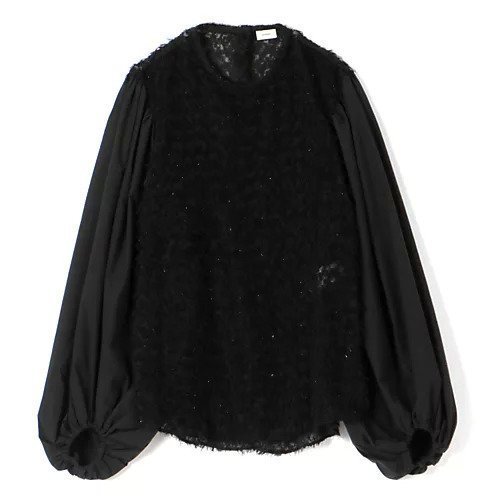 【エクラ/eclat】の【三尋木奈保さんコラボ】ボリューム袖ジャカードブラウス インテリア・キッズ・メンズ・レディースファッション・服の通販 founy(ファニー)  ファッション Fashion レディースファッション Fashion for Women トップス・カットソー Cut & Sew Tops シャツ・ブラウス・オフィスカジュアル Elegant Blouses & Button-Ups コラボ Collaboration, Collab コンパクト Compact, Small Size ジャカード/ジャガード Jacquard, Woven Pattern フォルム Silhouette, Form リュクス Luxury, Elegant, High-End, Chic エレガント 上品 Elegant 別注 Limited Edition, Custom Order 洗える Machine Washable ブラック|ID: prp329100004756500 ipo3291000000034408123