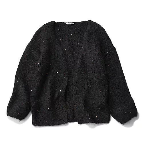 【クチュールドアダム/COUTURE D'ADAM】のSequin Fluffy Knit CD インテリア・キッズ・メンズ・レディースファッション・服の通販 founy(ファニー) 　ファッション　Fashion　レディースファッション　Fashion for Women　トップス・カットソー　Cut & Sew Tops　ニット　Knit Tops & Sweaters　シンプル　Simple, Minimal　スパンコール　Sequins, Sequin Embellishment　デニム　Denim, Jeans Material　トレンド　Trend, Trending Now　フェミニン　Feminine, Girly　フォルム　Silhouette, Form　ルーズ　Loose, Oversized　ブラック|ID: prp329100004756527 ipo3291000000034408292