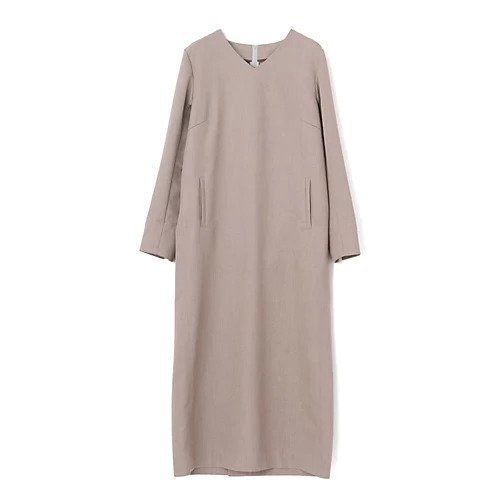 【イーバイエクラ/E by eclat】のVネックコクーンワンピース インテリア・キッズ・メンズ・レディースファッション・服の通販 founy(ファニー)  ファッション Fashion レディースファッション Fashion for Women ワンピース Dresses スリット Slit, Slit Detail デコルテ Décolleté, Neckline エレガント 上品 Elegant 洗える Machine Washable グレージュ|ID: prp329100004756544 ipo3291000000034408456