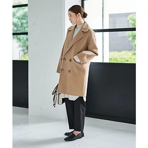 【スタイルデリ/STYLE DELI】の【LUXE】ミドル丈リバーPコート 人気、トレンドファッション・服の通販 founy(ファニー) 　ファッション　Fashion　レディースファッション　Fashion for Women　アウター　Coat / Outerwear Collection　コート・ロングコート・ピーコート　Long Coats, Peacoats & More　Pコート　Pea Coats　イエロー　Yellow　オレンジ　Orange　軽量　Lightweight, Ultra Light　スニーカー　Sneakers, Trainers　スリット　Slit, Slit Detail　皿　Plate, Dish　ダブル　Double, Double-Breasted　ダメージ　Distressed, Destroyed　チェスターコート　Chester Coat, Long Coat　人気　Popular, Best Seller　バランス　Balance, Style Balance　フェイス　Face, Facial Design　フラップ　Flap, Flap Pocket　フロント　Front, Front Design　ポケット　Pocket, Pocket Detail　ミックス　Mix, Mixed Style　ミドル　Middle Length, Mid Height　リバーシブル　Reversible, Two-Sided　ロング　Long, Long-Length　おすすめ　Recommended / Our Picks　エレガント 上品　Elegant　other-3|ID: prp329100004757795 ipo3291000000034420463