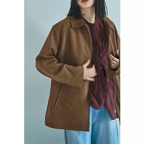 【マージュール/marjour】のFAKE SUEDE BLOUSON 人気、トレンドファッション・服の通販 founy(ファニー)  ファッション Fashion レディースファッション Fashion for Women アウター Coat / Outerwear Collection ブルゾンジャケット・スポーティアウター Blouson Jackets なめらか Smooth, Silky Texture コクーン Cocoon, Cocoon Silhouette シンプル Simple, Minimal ストレッチ Stretch, Stretchy Fabric ダウン Down, Puffer ボックス Boxy, Box Shape ポケット Pocket, Pocket Detail 秋 Autumn other-3|ID: prp329100004757798 ipo3291000000034420487