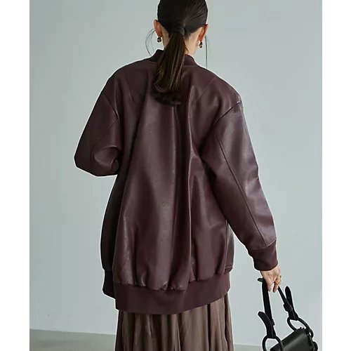 【スタイルデリ/STYLE DELI】のフェイクレザーBIGブルゾン 人気、トレンドファッション・服の通販 founy(ファニー) 　ファッション　Fashion　レディースファッション　Fashion for Women　アウター　Coat / Outerwear Collection　ブルゾンジャケット・スポーティアウター　Blouson Jackets　ギャザー　Gathered, Ruffled　シルバー　Silver, Metallic Silver　スタイリッシュ　Stylish, Fashionable　ストライプ　Stripe, Striped Pattern　ダメージ　Distressed, Destroyed　定番　Standard, Basic Item　パープル　Purple, Violet　フェイク　Faux, Fake　フェイクレザー　Faux Leather, PU Leather　フロント　Front, Front Design　ブルゾン　Blouson, Bomber Jacket　ポケット　Pocket, Pocket Detail　防寒　Cold Protection, Winter-Ready　無地　Plain, Solid Color　冬　Winter / This Winter　おすすめ　Recommended / Our Picks　other-3|ID: prp329100004757804 ipo3291000000034420515